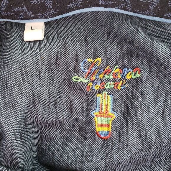 Luchiano Visconti Blue Oxford Button Front Shirt Mens Size L Long Sleeve Dressy - Picture 7 of 10